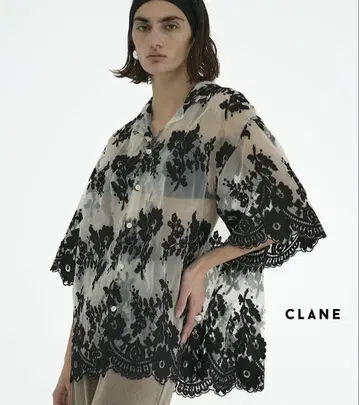 CLANE 클라네 SHEER FROWER LACE SHIRTS