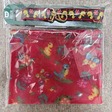 페일러 새상품 하이디 메쉬 파우치 빨간색 스트랩 포함 세트