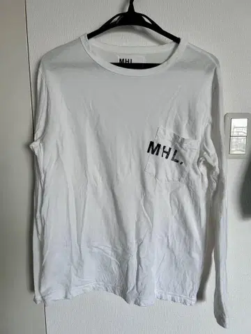 마가렛호웰 긴팔 롱T 로고 화이트 코튼