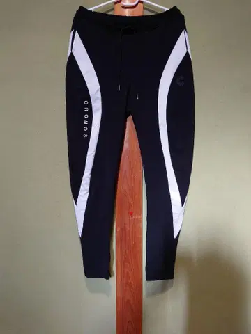 CRONOS 블랙 화이트 조거 팬츠 L