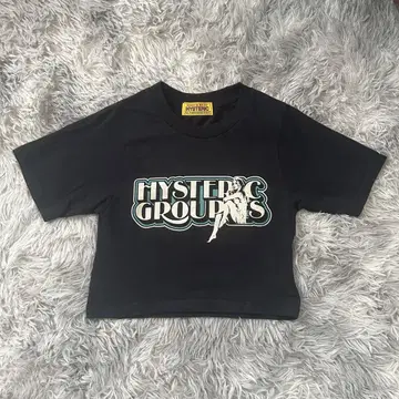 HYSTERIC GLAMOUR 크롭 T셔츠 블랙 히스 숏 기장