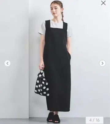 새상품급 UNITED ARROWS COMFY 백 크로스 오버롤 스커트