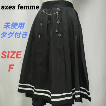 미사용 택 포함 axes femme 체인 더블 버튼 스커트