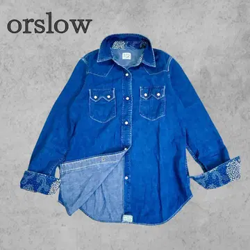 orslow 오어슬로우 데님 셔츠 웨스턴 반다나 패턴 y2k 일본제