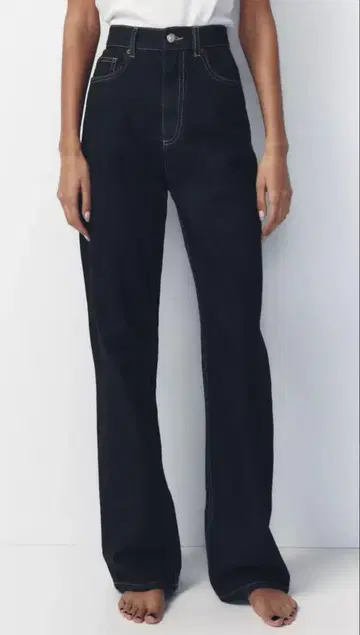 ZARA 스트레이트 청바지 34 여성용