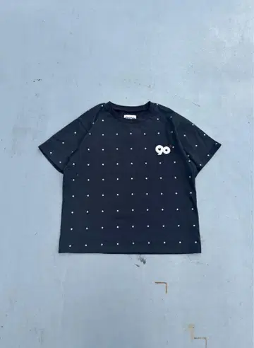 9090 Dot Cropped Tee Black