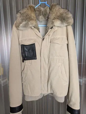ERMANNO SCERVINO 퍼 트리밍 베이지 다운 재킷