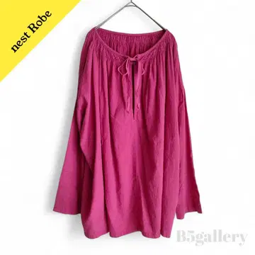 nest Robe 01241-1474 린넨 오미사라시 메니 개더 스모크