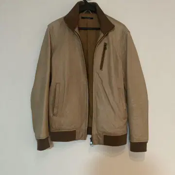 URBAN RESEARCH 베이지 가죽 자켓 스탠드 카라