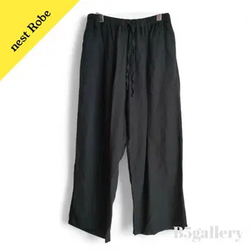 nest Robe 01231-1325 블랙 린넨 사이드 레이스 팬츠