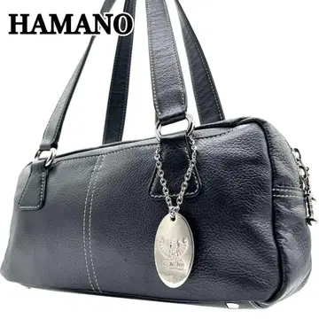 [미품] HAMANO 하마노 핸드백 미니 보스턴백 블랙 가죽