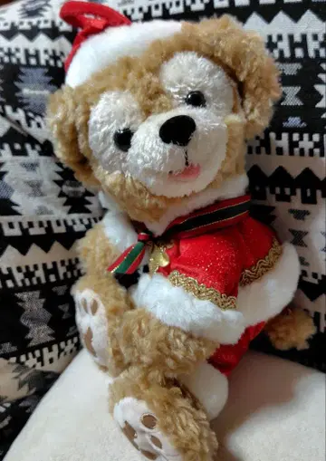 [새상품급] 더피 크리스마스 산타 파우치 봉제 인형 오픈 마우스