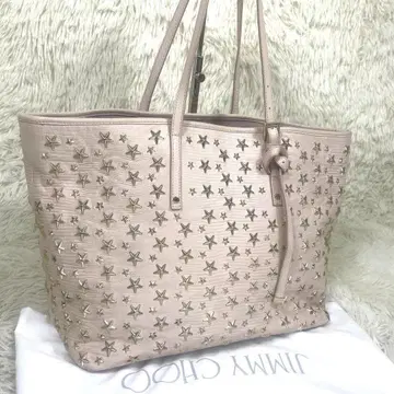 JIMMY CHOO 지미추 토트백 가죽 스터드 숄더