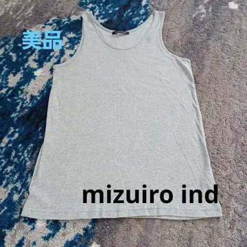 미즈이로 인드 U넥 코튼 탱크탑 그레이