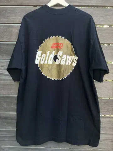 90년대 Fruit of the Loom Gold Saws 티셔츠 XL