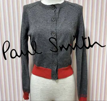 새상품급 Paul Smith 그레이 빨간색 가디건 긴팔