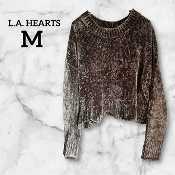 L.A. HEARTS [M] 크롭 니트 긴팔 스웨터 두꺼운 원단