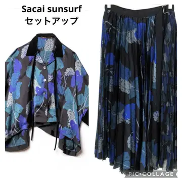 Sasai SUN SURF 몬스테라 알로하 셔츠 & 스커트