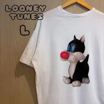 LOONEY TUNES 반팔 티셔츠 L 상당 화이트