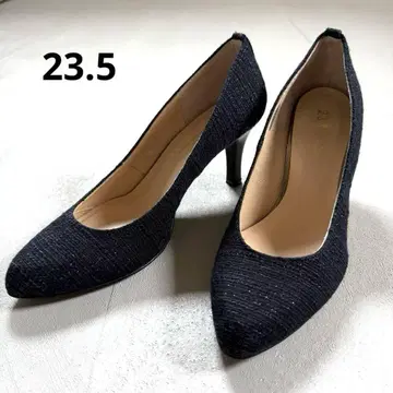 [ 새상품급 ] 23구 23.5cm 트위드 펌프스 라메 일본제