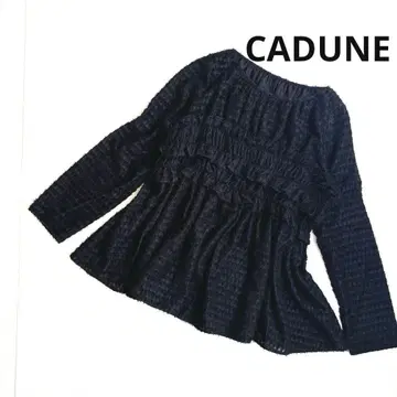 CADUNE 셔링 블라우스 블랙 M 가을/겨울 크루넥