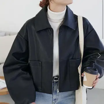 인조 가죽 숏 자켓