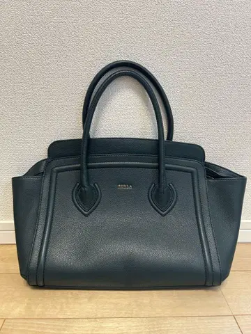 [새상품급] FURLA 다크 그린 가죽 토트백