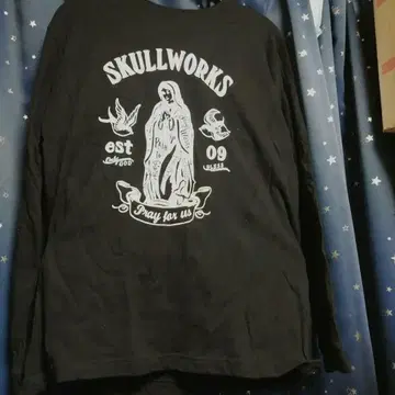 스컬 웍스 긴팔 T셔츠 L 사이즈 보우야 하루미치 모델