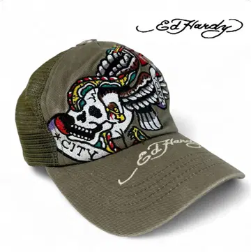 Ed Hardy 에드하디 자수 트래커 메쉬 캡 스컬