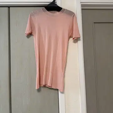 오라리 SUPER HIGH GAUGE SHEER RIB TEE 핑크