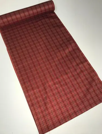 오후쿠 비 코트 옷감 격자 기모노 리메이크