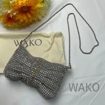 WAKO 파티 백 숄더백 실버 스톤