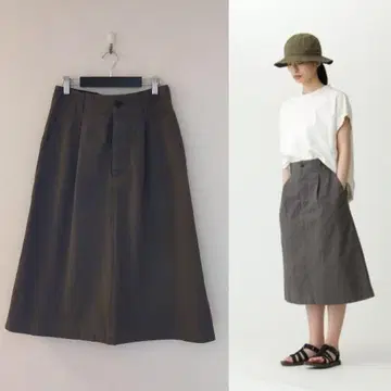 MHL. CHEF CHECK COTTON LINEN 스커트