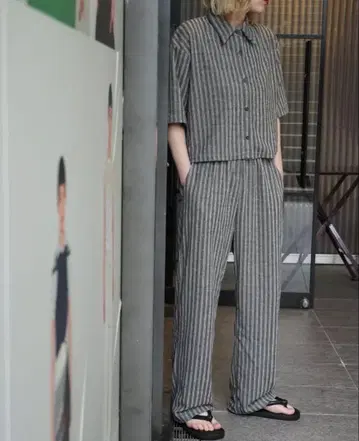 roku 6 pile jacquard stripe pants