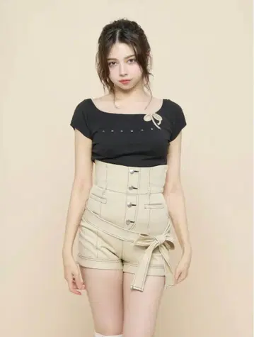 ANDMARY Baby 리본 tops Black