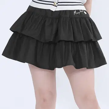 사인 로고 프릴 미니 스커트 마리 퀀트 블랙