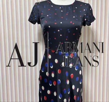ARMANI JEANS 물방울 패턴 반팔 원피스