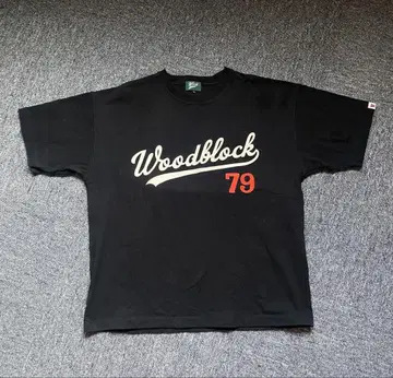WOOD BLOCK SCRIPT LOGO T-SHIRT L 사이즈 블랙