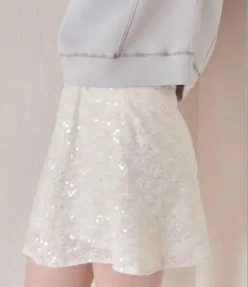 muguet spangle mini skirt White