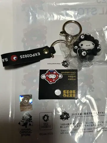 간사이 엑스포 회장 한정 블랙 먝먝 코스프레 키링 시나모롤