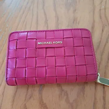 MICHAEL KORS 땋은 코인 케이스 카드 케이스 핑크