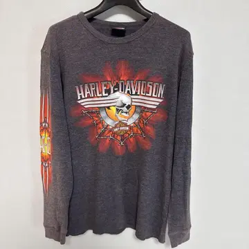 Harley-Davidson 써멀 롱 T 양쪽 소매 스파이더 웹 90s