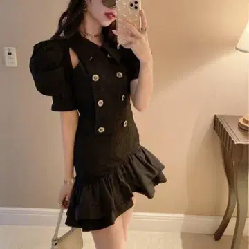 amerge. 아멜쥬 JQ slit 트렌치 tops BLACK