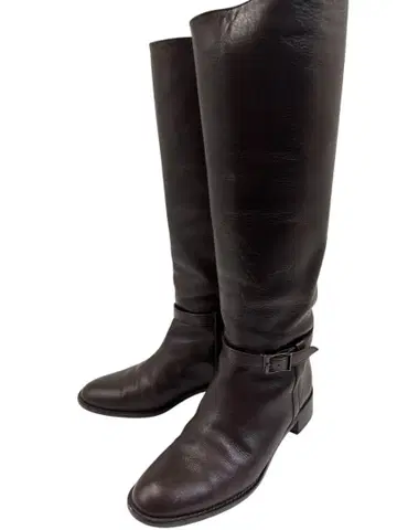 human woman 롱부츠 23cm 다크 브라운 가죽 박스 포함
