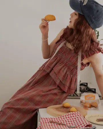 [완판템] jumelle madras check OP