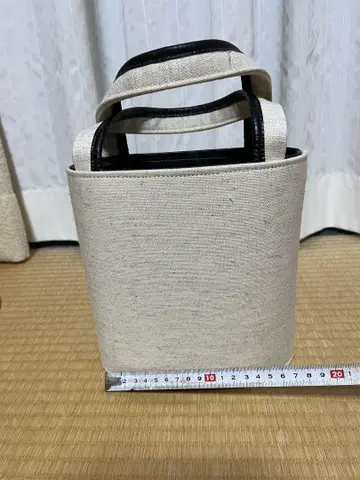 베이지 캔버스 핸드백