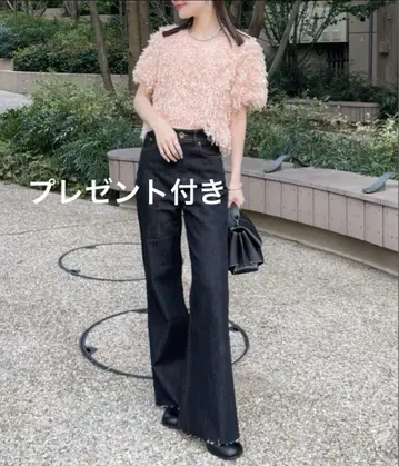 hinari 세미 플레어 데님 팬츠