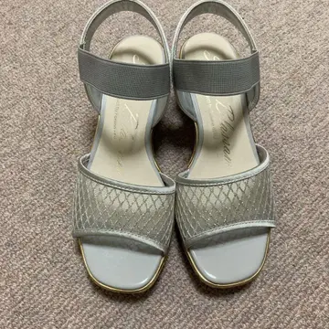 샌들 뮬 웨지솔 S 사이즈 실버 22cm