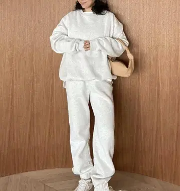 시루무린 Relax 맨투맨 개더 팬츠 헤더 그레이 M