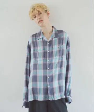 Camphor wood 레이온 100% 옴브레 오리지널 체크 셔츠